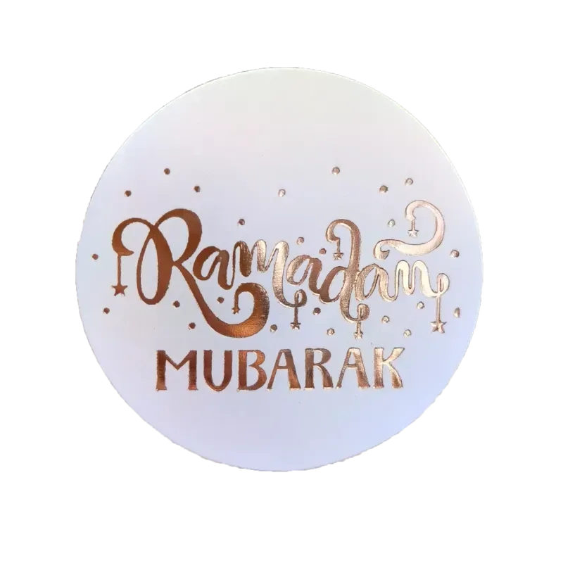 Ramadan mubarak stickers Rosé goud - Islamboekhandel.nl