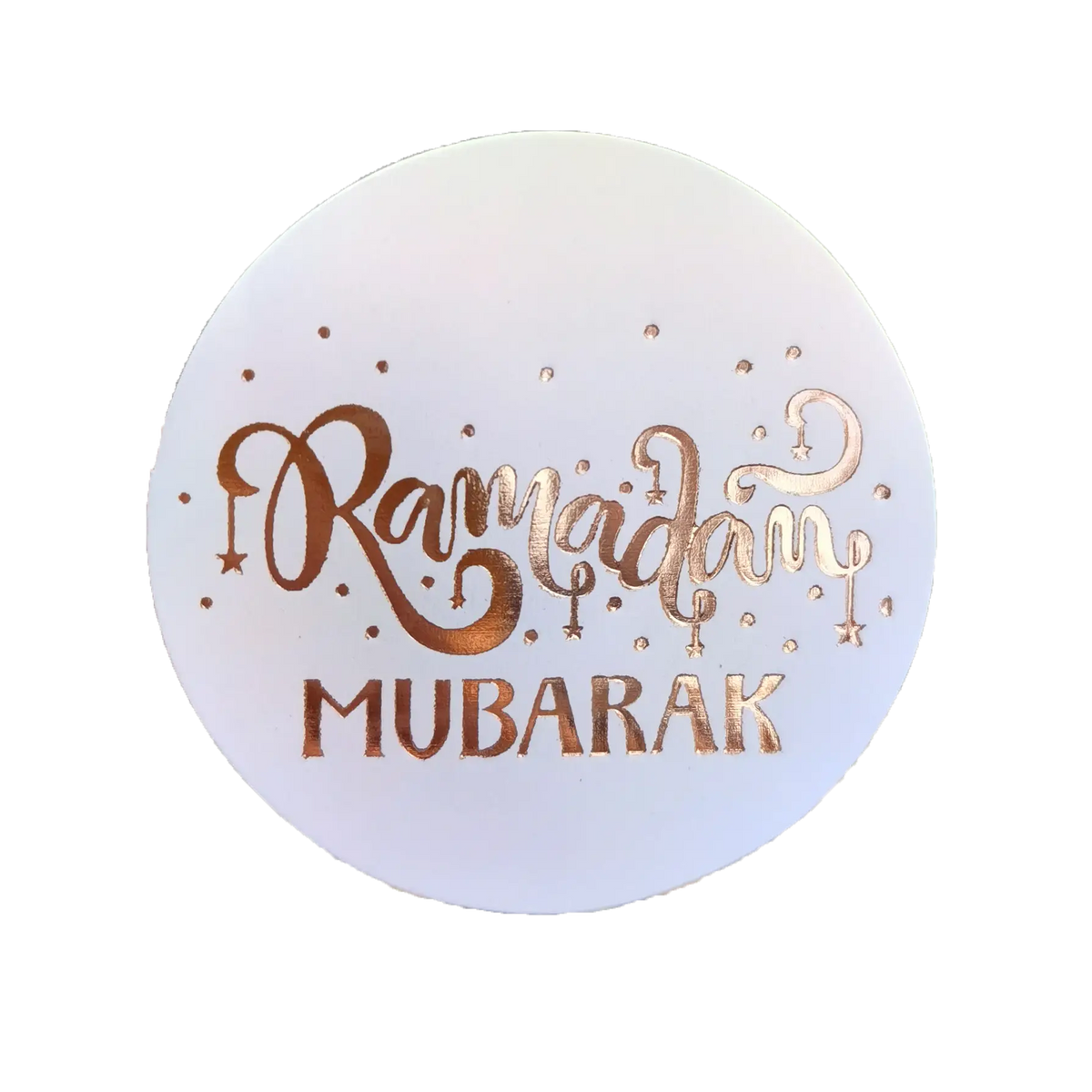 Ramadan mubarak stickers Rosé goud - Islamboekhandel.nl
