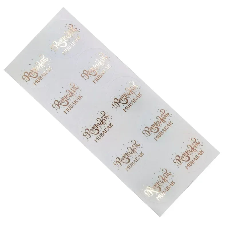 Ramadan mubarak stickers Rosé goud - Islamboekhandel.nl