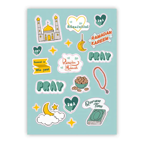 Ramadan uitdeelstickers voor kinderen (20 vellen) - Islamboekhandel.nl