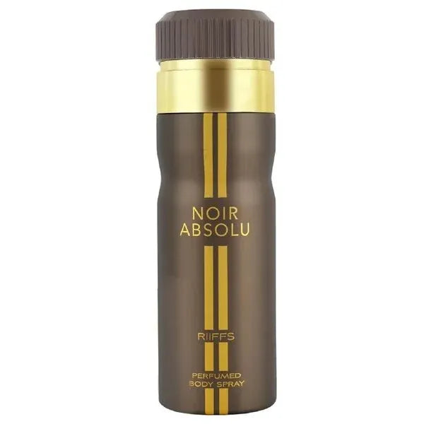 Dark bruin en goud cylindrical riffs deodorant - Noir Absolu body spray can