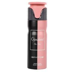 Pink en zwart geparfumeerde riffs deodorant Opulent For Her spray voor haar