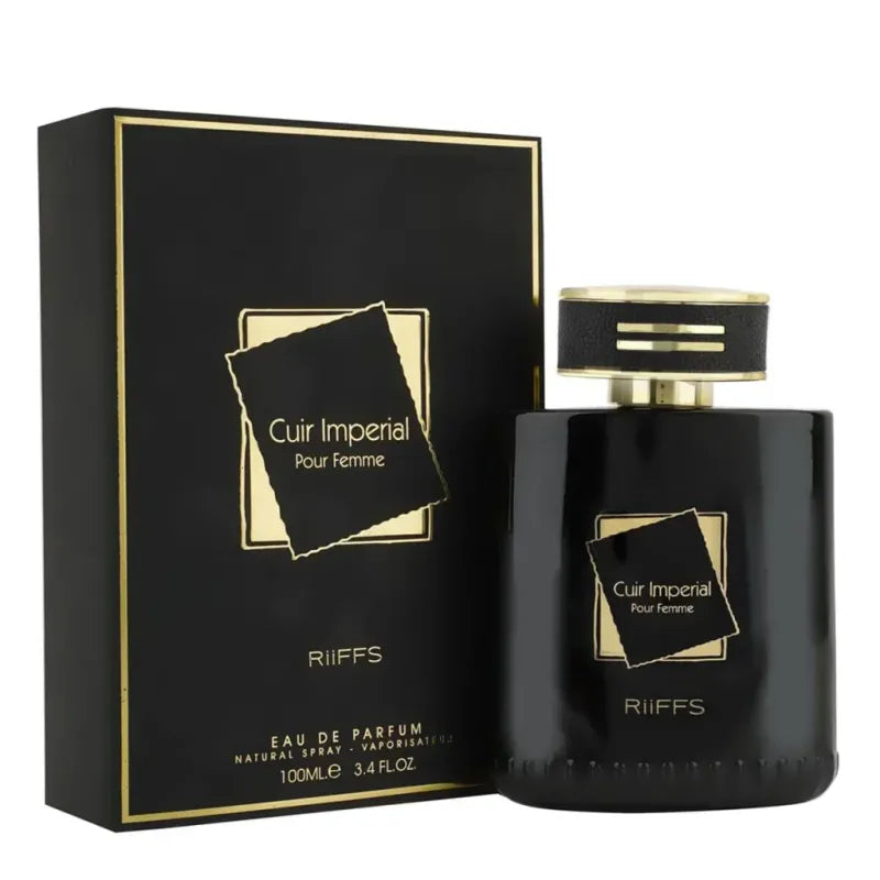 Riffs Parfum Cuir Imperial arabische parfumkunst zwarte fles met gouden accenten