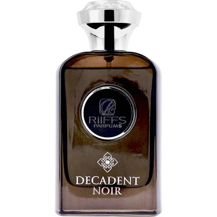 Dark bruin Riffs Parfum Decadent Noir Arabische parfum met glasfles en facetkap