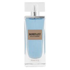 Riffs Parfum - Dominant lichtblauwe glazen fles met zilveren dop, parfum biedt frisheid