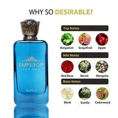 Riffs Parfum Emperor arabische parfum met luxe geur in blauwe glazen fles