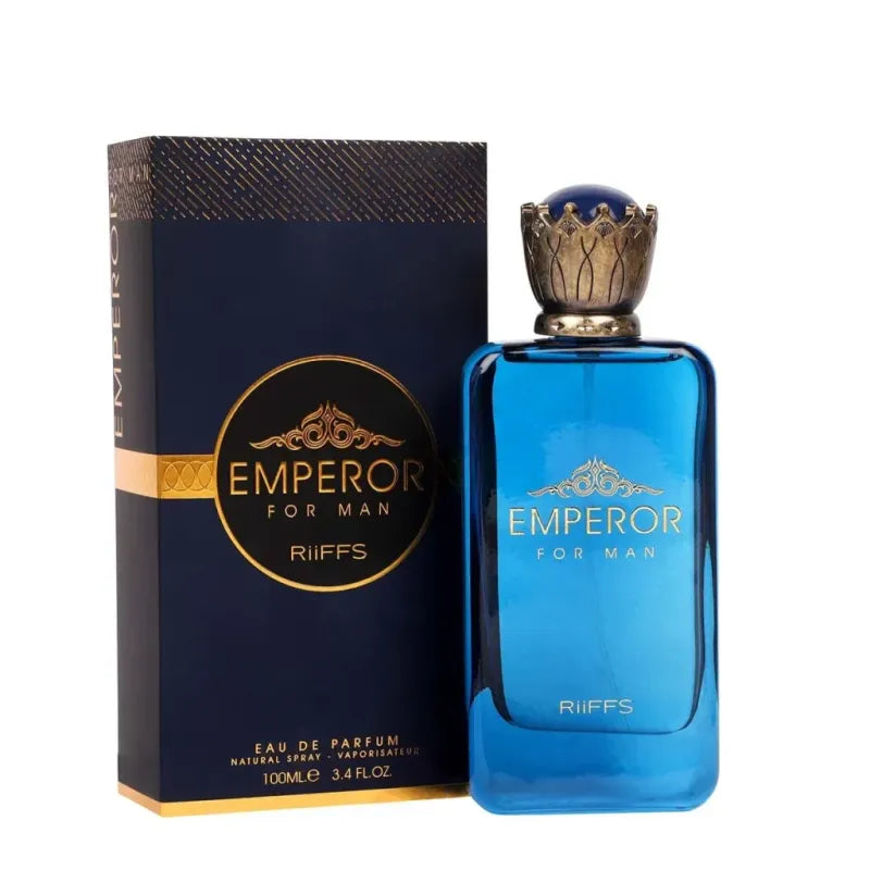 Riffs Parfum Emperor Arabische parfum luxe geur met blauwe fles en gouden accents