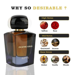 Riffs Parfum Incense Gold Arabische parfum met saffron, roos, amber en vanille