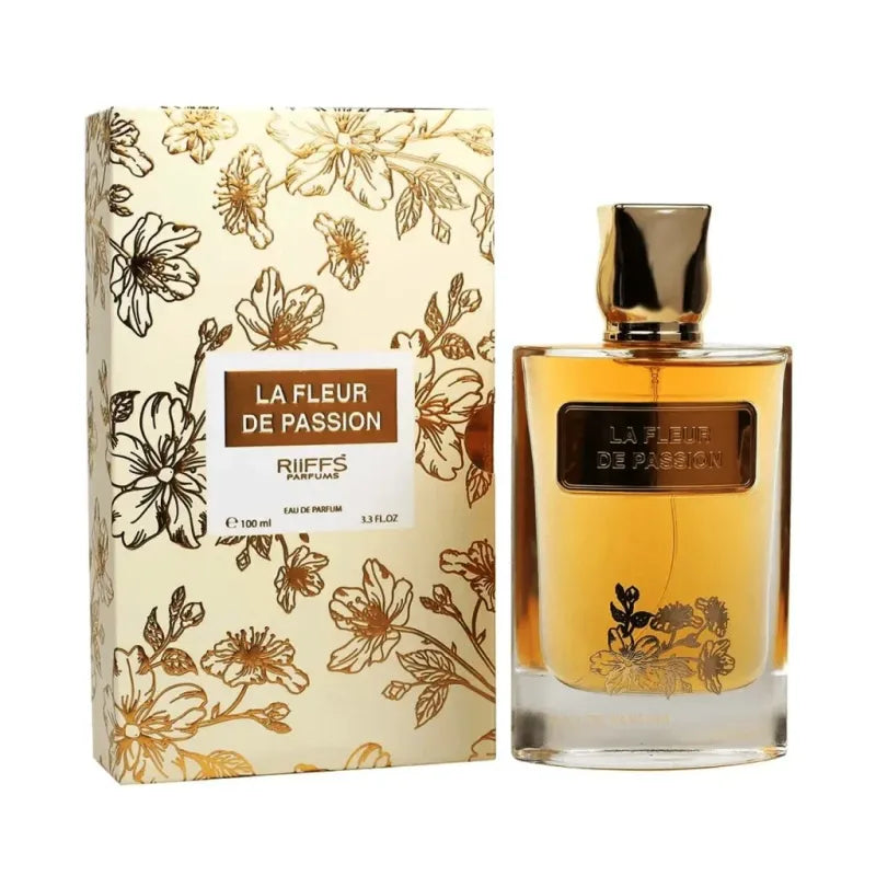 Riffs Parfum La Fleur de Passion met choco musk en bloemendecoratieve verpakking
