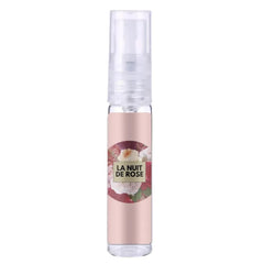 Riffs Parfum La Nuit de Rose met glazen sprayfles en roze label met rozen
