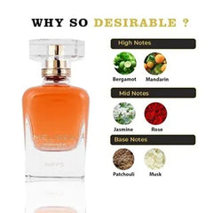 Oranje riffs parfum Melissa Poudree in een heldere glazen fles met doorzichtige dop