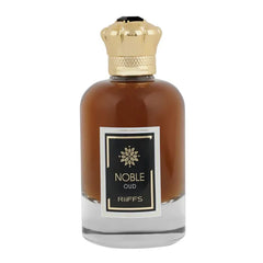 Brown parfumfles met gouden kroondop voor Riffs Parfum Noble Oud Arabische parfum