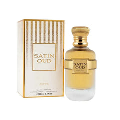Riffs Parfum Satin Oud Arabische parfum met goud-witte fles en matching doos