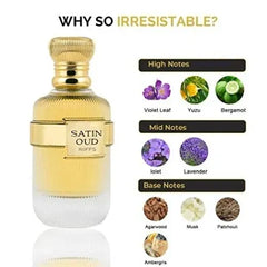 Gold en heldere glazen parfumfles met textuukap voor Riffs Parfum Satin Oud