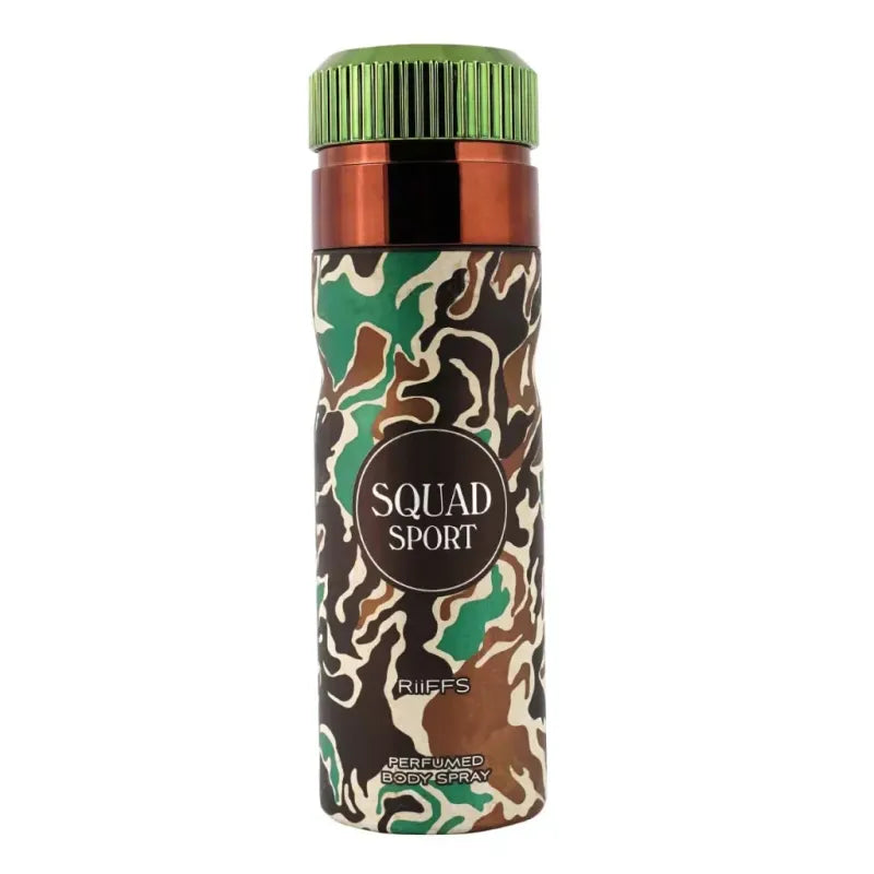 Camouflage-perfumed body spray with groene dop voor Riffs Squad Sport Deo Spray