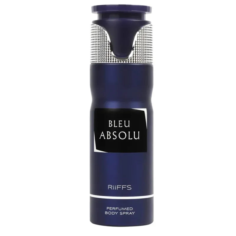 Riiffs Bleu Absolu body spray met textuur zilveren top, 200 ml, frisse geur