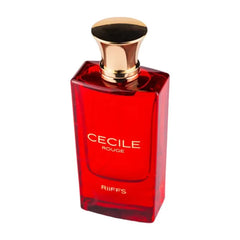 Roze rechthoekige parfumfles met gouden dop van Riiffs Cecile Rouge Edp 100 Ml