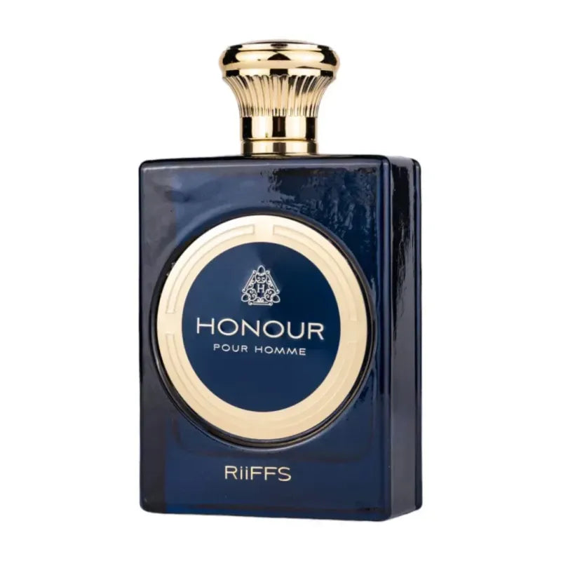 Navy blauw en goud Riiffs Honour Edp 100 ml parfumfles, luxe herenparfum