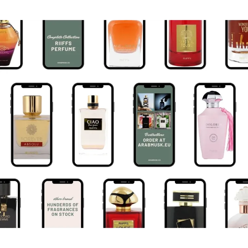 Collectie parfumflessen op mobiele telefoons voor Nusuk Sampleset Dames Q3