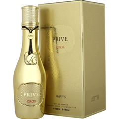 Gold parfumfles en doos voor Riiffs Prive Oros Edp 100 Ml
