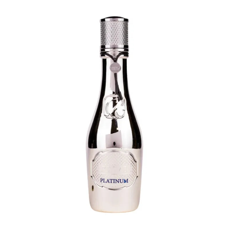 Zilveren metalen fles met getextureerde dop voor Riiffs Prive Platinuim Edp 100 Ml