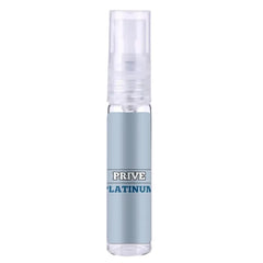 Doorzichtige glazen parfum spray fles met lichtblauwe label voor Riiffs Prive Platinuim Edp