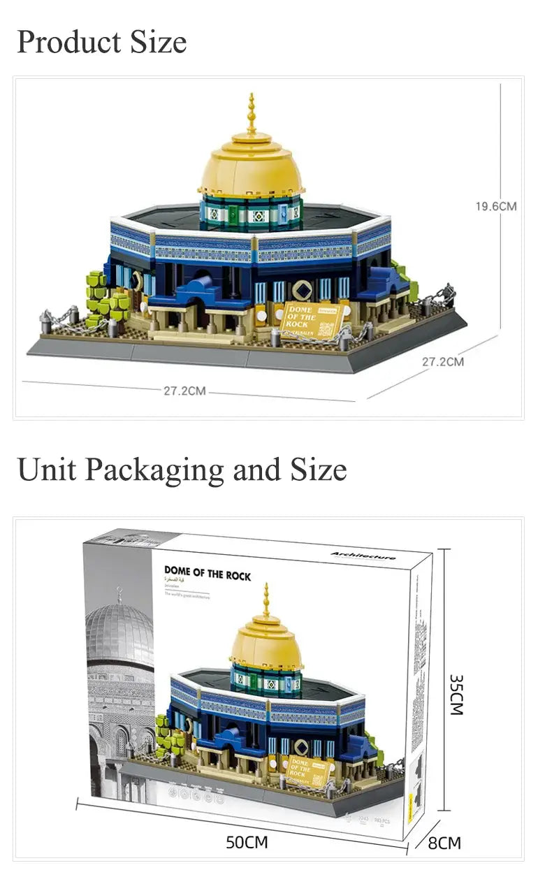 Al Aqsa Rotskoepelmoskee Bouwstenenset(lego) - (983 blokjes) - Islamboekhandel.nl