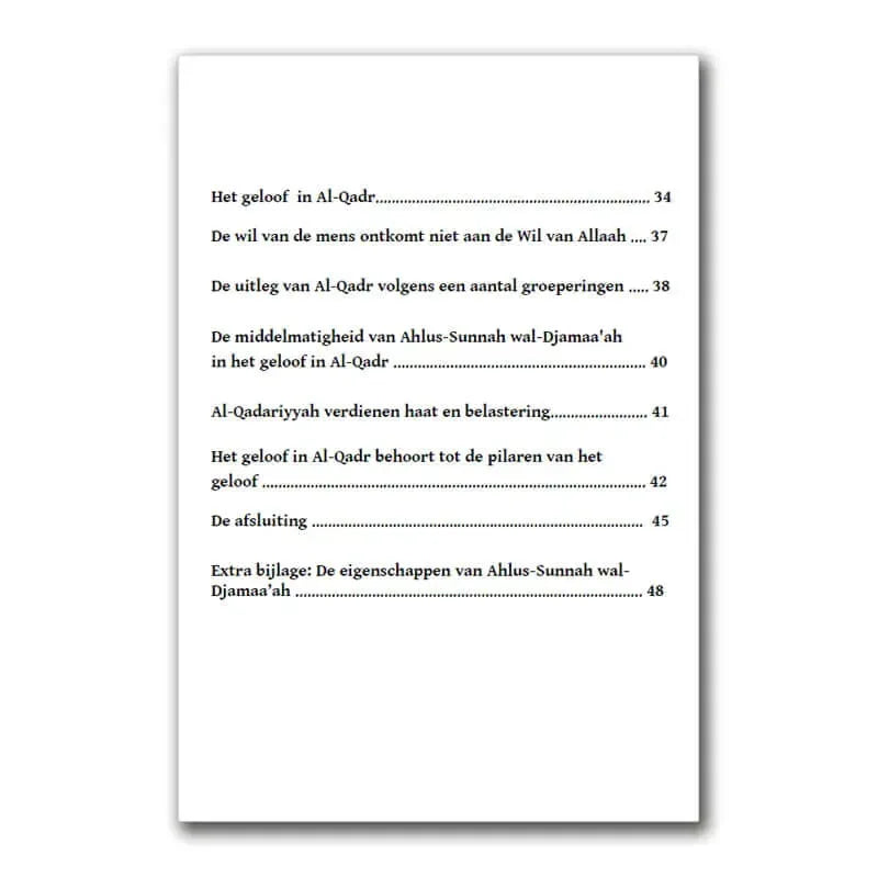 Samenvatting van de geloofsbelijdenis van de vrome voorgangers - Islamboekhandel.nl