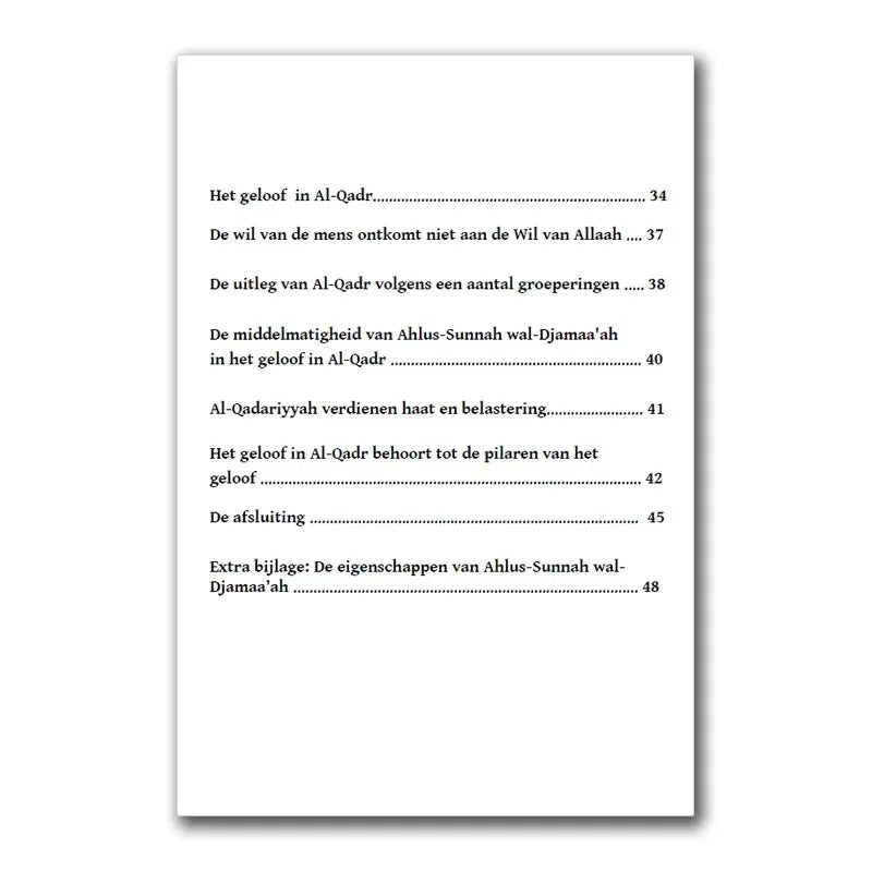 Samenvatting van de geloofsbelijdenis van de vrome voorgangers - Islamboekhandel.nl