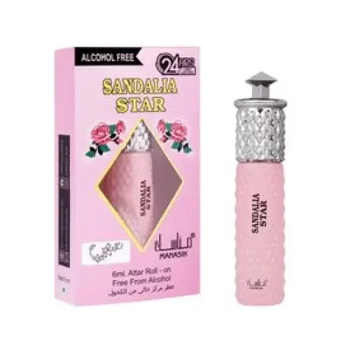 Pink textuur sandalia star parfum roll-on met zilveren diamantpatroon dop