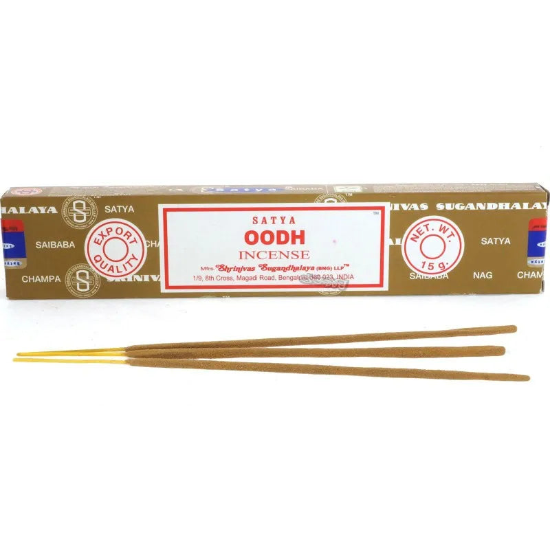 Satya Wierook - Oudh wierook stokjes en doos voor aromatherapie en ontspanning