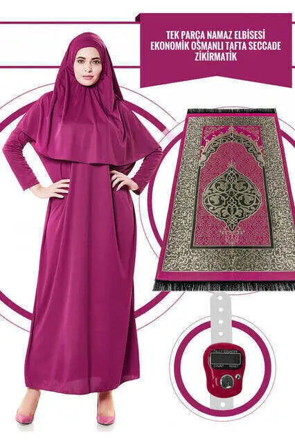 Set Gebedskleding + gebedskleed + tasbihteller - Islamboekhandel.nl