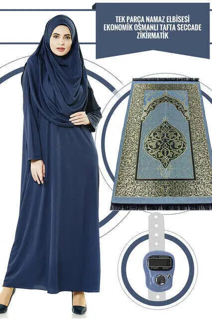 Set Gebedskleding + gebedskleed + tasbihteller - Islamboekhandel.nl