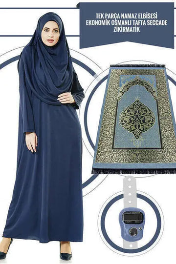 Set Gebedskleding + gebedskleed + tasbihteller - Islamboekhandel.nl