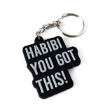 Sleutelhanger habibi you got this zwart rubber met zilveren tekst en metalen ring