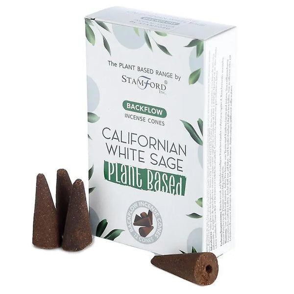 Stamford Californian White Sage Premium Plant Based Backflow Incense Cones - Islamboekhandel.nl