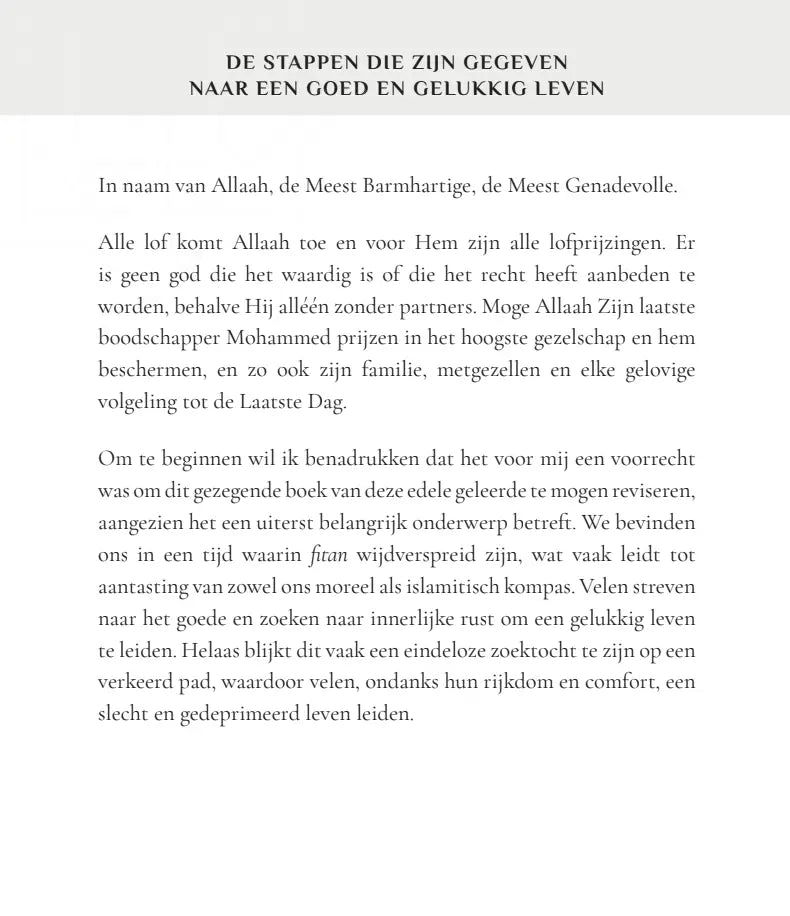 De stappen die zijn gegeven naar een GOED en GELUKKIG leven - Islamboekhandel.nl