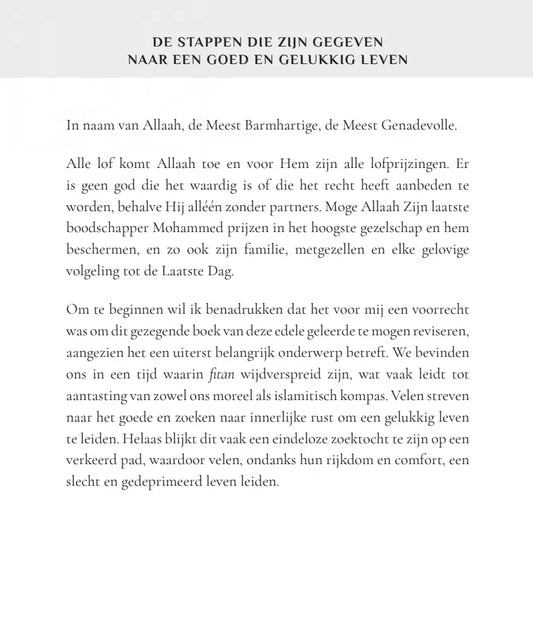 De stappen die zijn gegeven naar een GOED en GELUKKIG leven - Islamboekhandel.nl