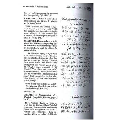 Dit is een pagina uit summarized sahih al bukhari met arabische tekst en Engelse vertalingen en hoofdstuktitels