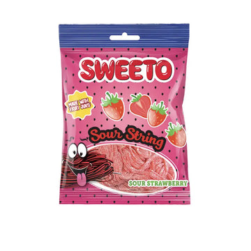 Sweet sour string snoep Aardbei 80g - Halal - Islamboekhandel.nl