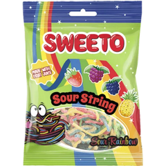Sweet sour string snoep Rainbow 80g - Halal Sweeto