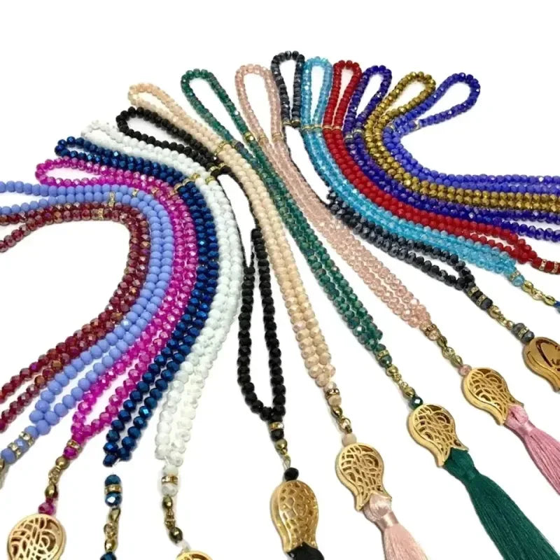 Tasbeeh Kristal + Gouden Tulp - Islamboekhandel.nl