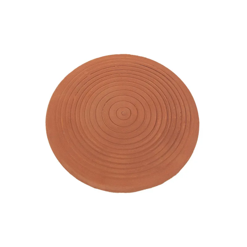 Circular terracotta plate met groeven, tayammum steen in groot formaat van 21 x 21 cm