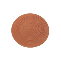 Circular terracotta plate met groeven, tayammum steen in groot formaat van 21 x 21 cm