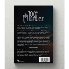 Donkere boek met decoratieve titel van The 100th Murder, de 100th moord thriller
