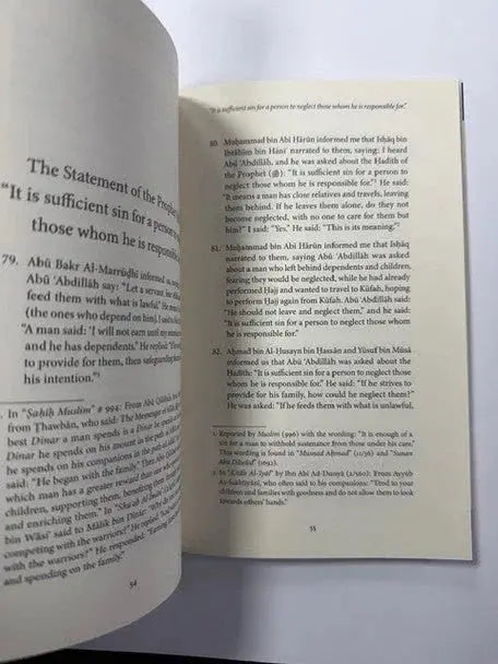 Open boek the art of trade craftsmanship and work in islām hoofdstuk 79 uit the statement of the prophet in zwart-wit serif lettertype