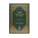 Donkergroen leren boek the book of tawheed met goudopdruk arabische tekst en sierlijke randen