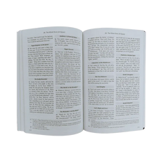 Open book with text showcasing The Clear Quran English only Paperback Medium