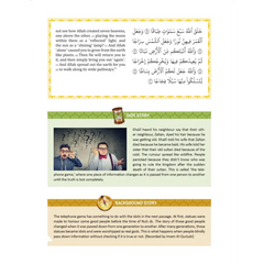 Religieuze tekst en bijverhalen uit de Clear Quran for kids Surah 49-114