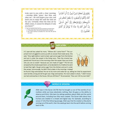 Afbeelding van een leerles uit de Clear Quran for Kids Surah 49-114 met humoristische anekdote
